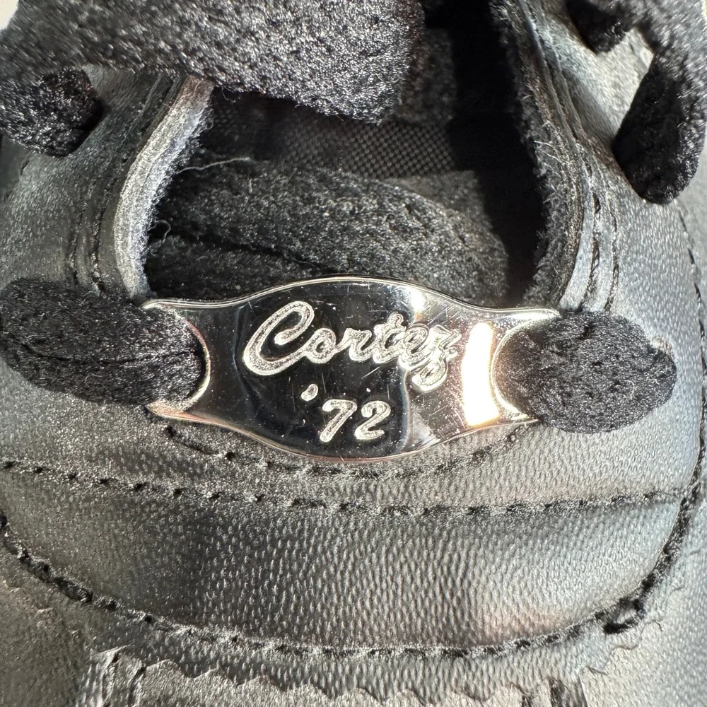 Nike Cortez 72 Leather Sneakers Black White Low Top Trainers 807472-011 Sz 6.5